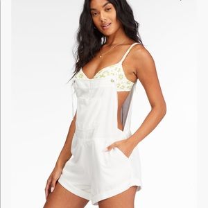 Billabong Wild Pursuit Overalls Romper in White